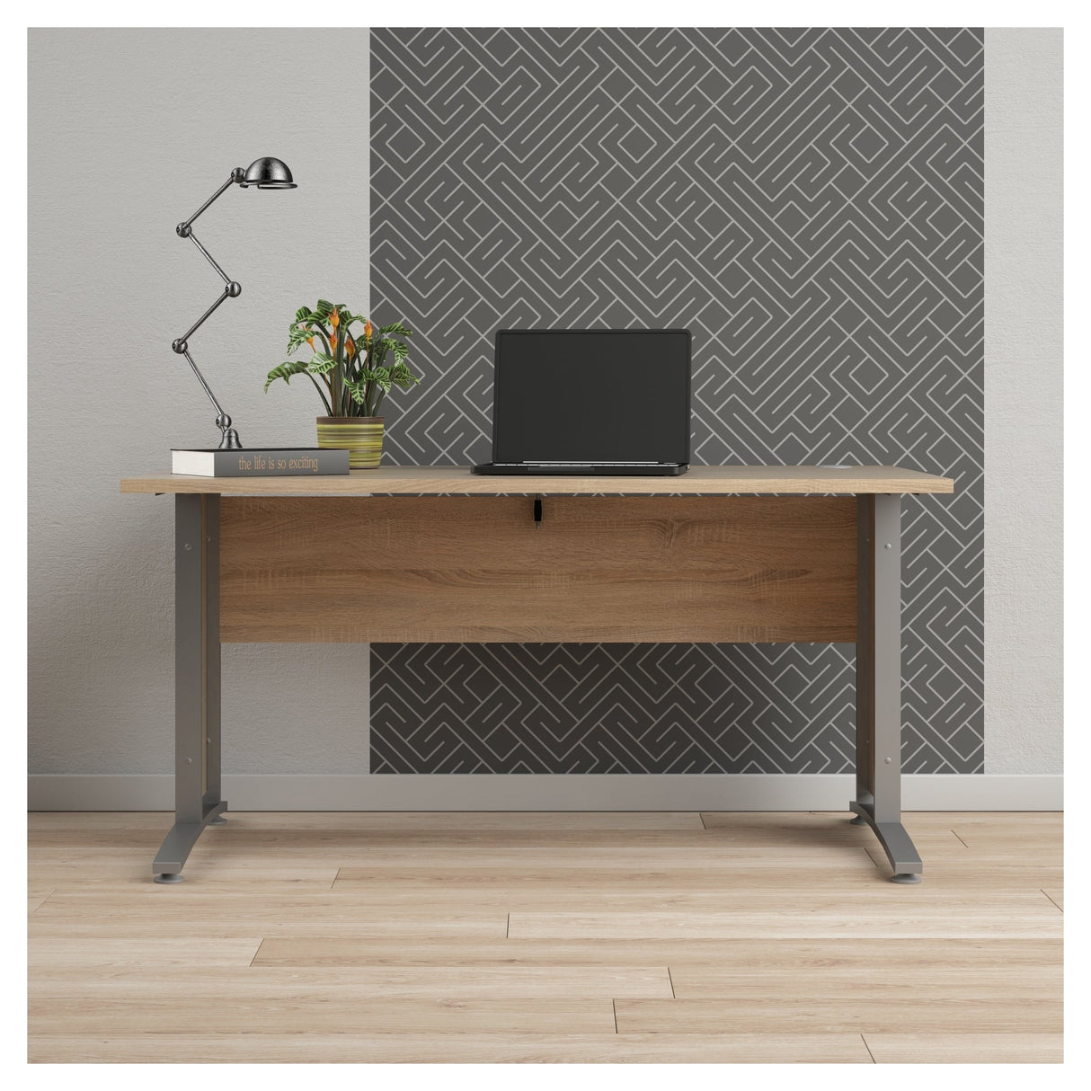 Prima Desk - Light wood 150cm w/metal legs