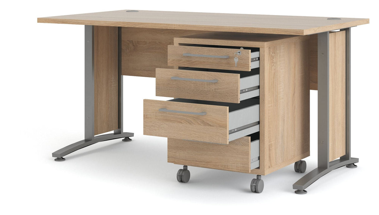 Prima Desk w. drawer module, oak look