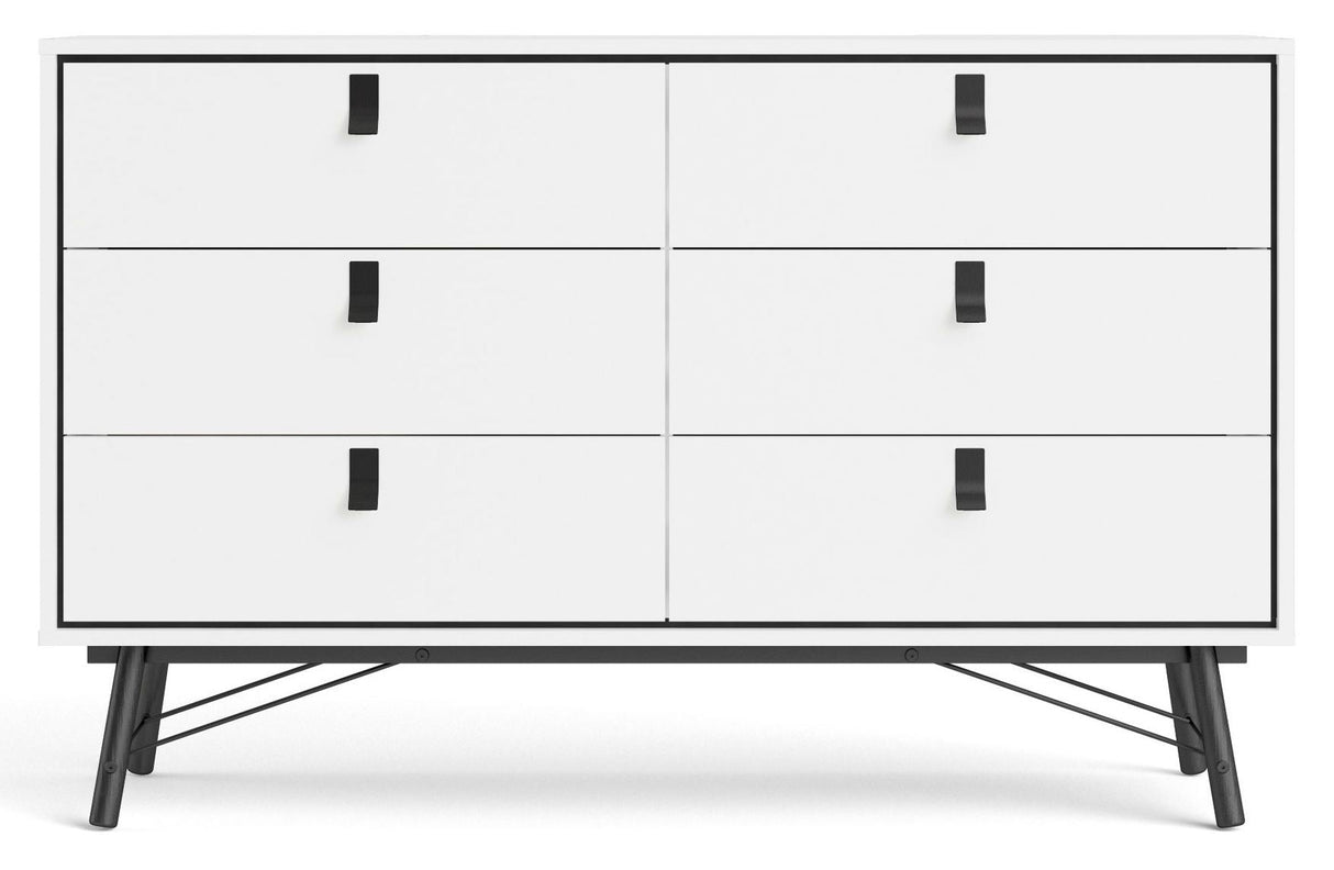 Ry Double chest of drawers 6 drawers, matt white, B: 150