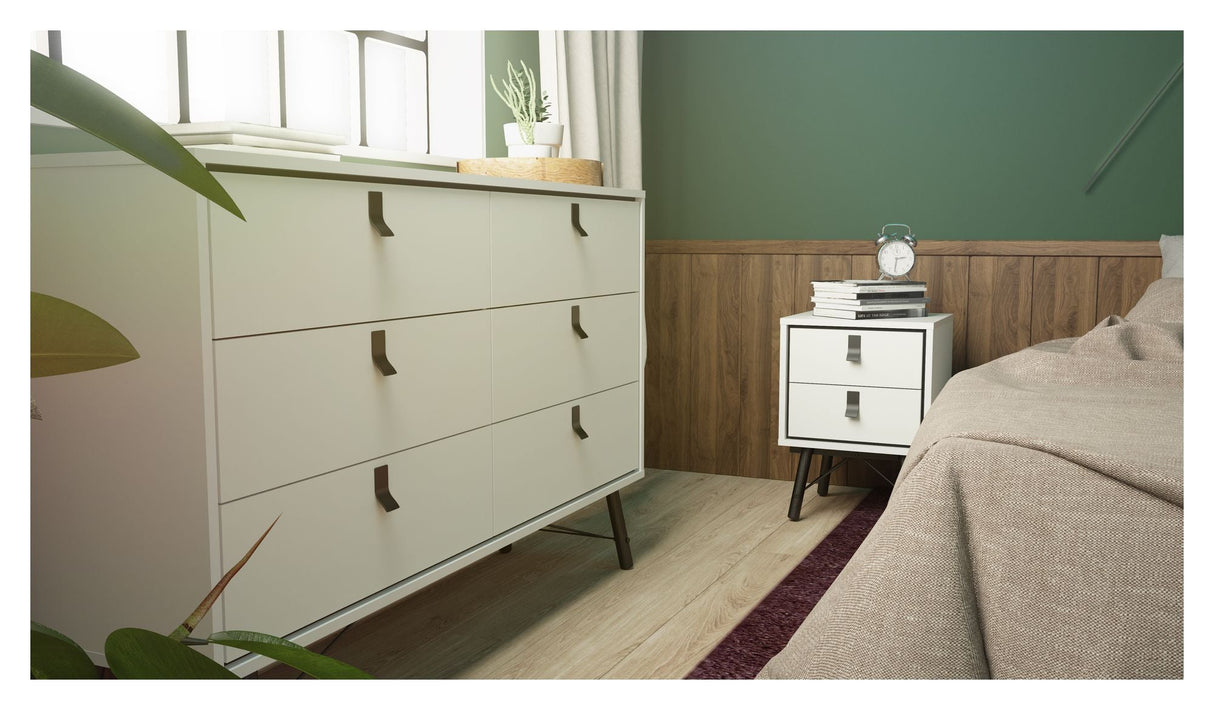 Ry Double chest of drawers 6 drawers, matt white, B: 150