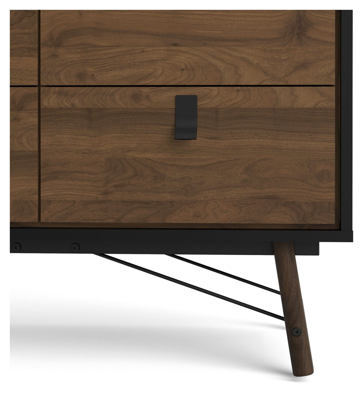 Ry Double Chest of drawers 6 drawers, matte black, walnut foil, B:101