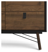 Ry Double Chest of drawers 6 drawers, matte black, walnut foil, B:101