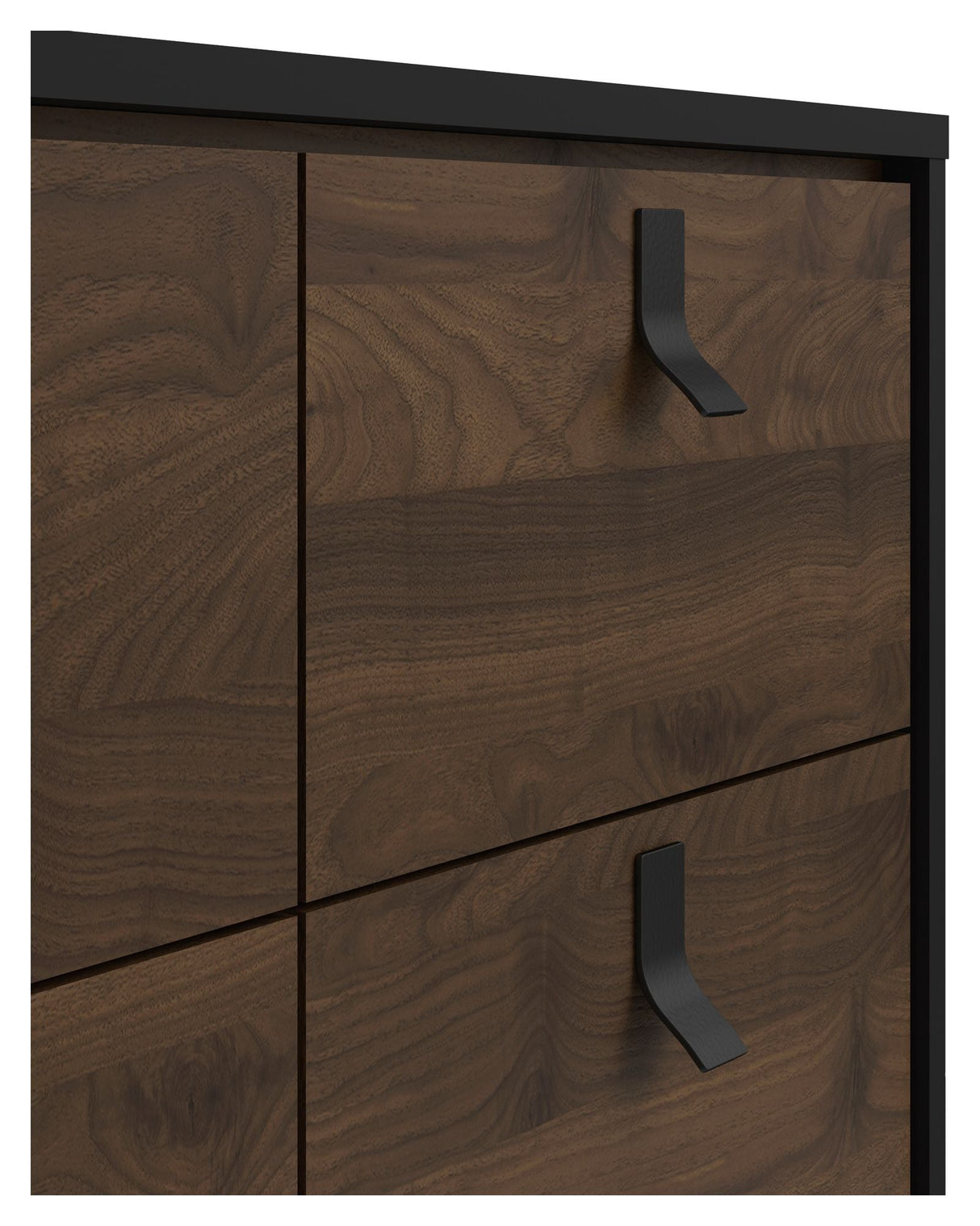 Ry Double Chest of drawers 6 drawers, matte black, walnut foil, B:101