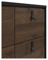 Ry Double Chest of drawers 6 drawers, matte black, walnut foil, B:101