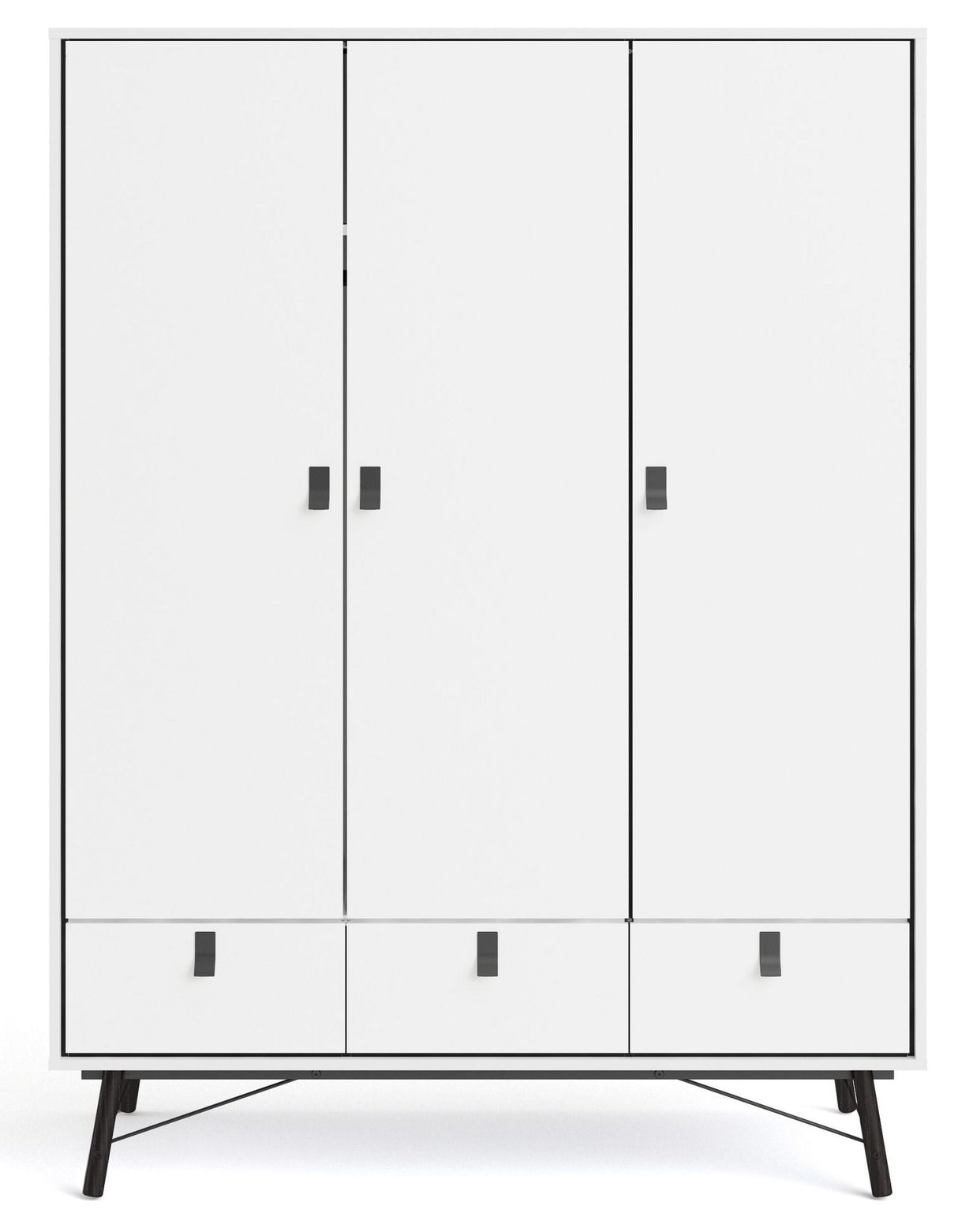 Ry Wardrobe with 3 doors, matt white