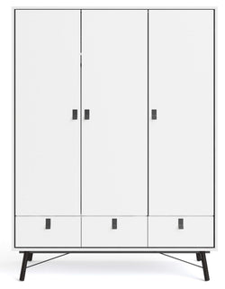 Ry Wardrobe with 3 doors, matt white