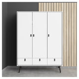 Ry Wardrobe with 3 doors, matt white