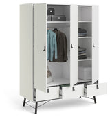 Ry Wardrobe with 3 doors, matt white