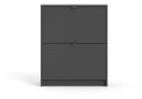 Shoes Shoe Cabinet, 2 folding doors with 2 compartments, Gray