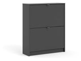 Shoes Shoe Cabinet, 2 folding doors with 2 compartments, Gray