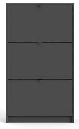 Shoes Shoe Cabinet, 3 folding doors with 2 compartments, Gray