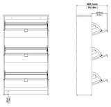 Shoes Shoe Cabinet, 3 folding doors with 2 compartments, Gray