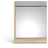 Shoes Shoe cabinet 4 mirror-folding doors with 2 compartments - Oak structure