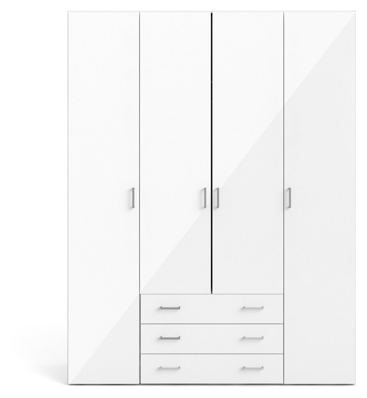 Space Wardrobe - White high gloss w/4 doors