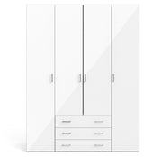 Space Wardrobe - White high gloss w/4 doors