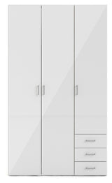 Space Wardrobe - White high gloss w/drawers