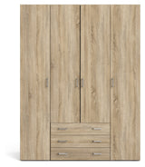 Space Wardrobe - Light wood w/4 doors