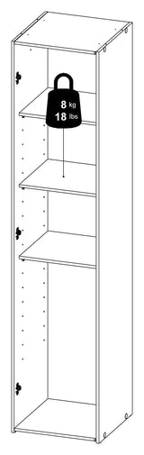 Space Wardrobe with 1 door, White