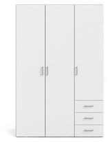 Space Wardrobe with Door, White, H:175