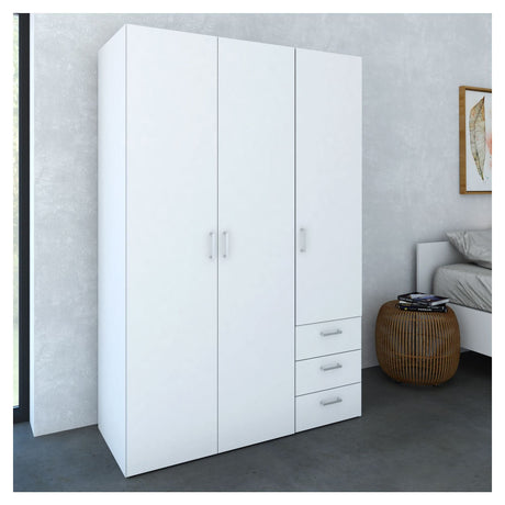 Space Wardrobe with Door, White, H:175