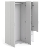 Space Wardrobe with Door, White, H:175