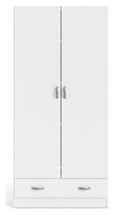 Space Wardrobe with Doors, White, H:170