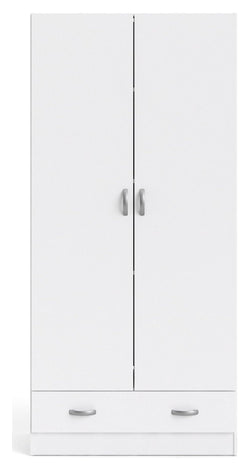 Space Wardrobe with Doors, White, H:170