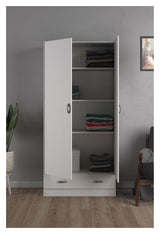 Space Wardrobe with Doors, White, H:170