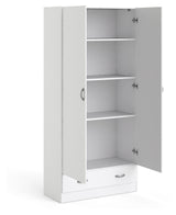 Space Wardrobe with Doors, White, H:170