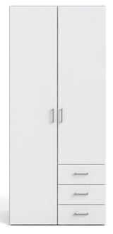 Space Wardrobe with Doors, White, H:175