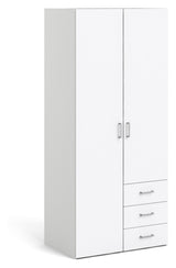 Space Wardrobe with Doors, White, H:175