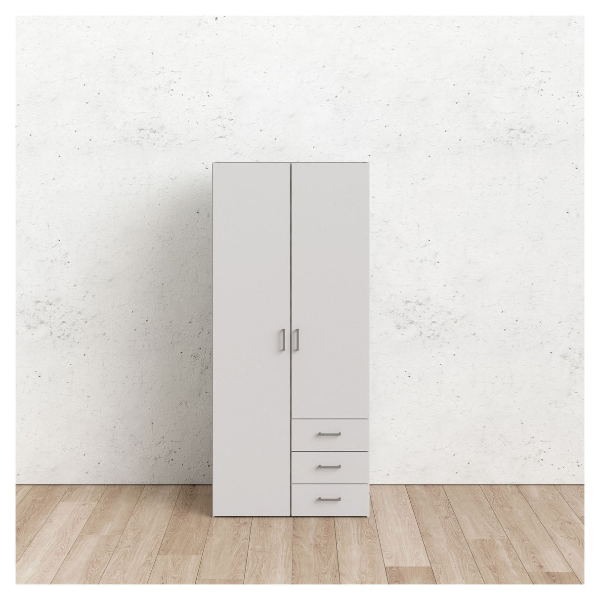 Space Wardrobe with Doors, White, H:175