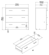 Space Chest, 3 drawers, Oak-look