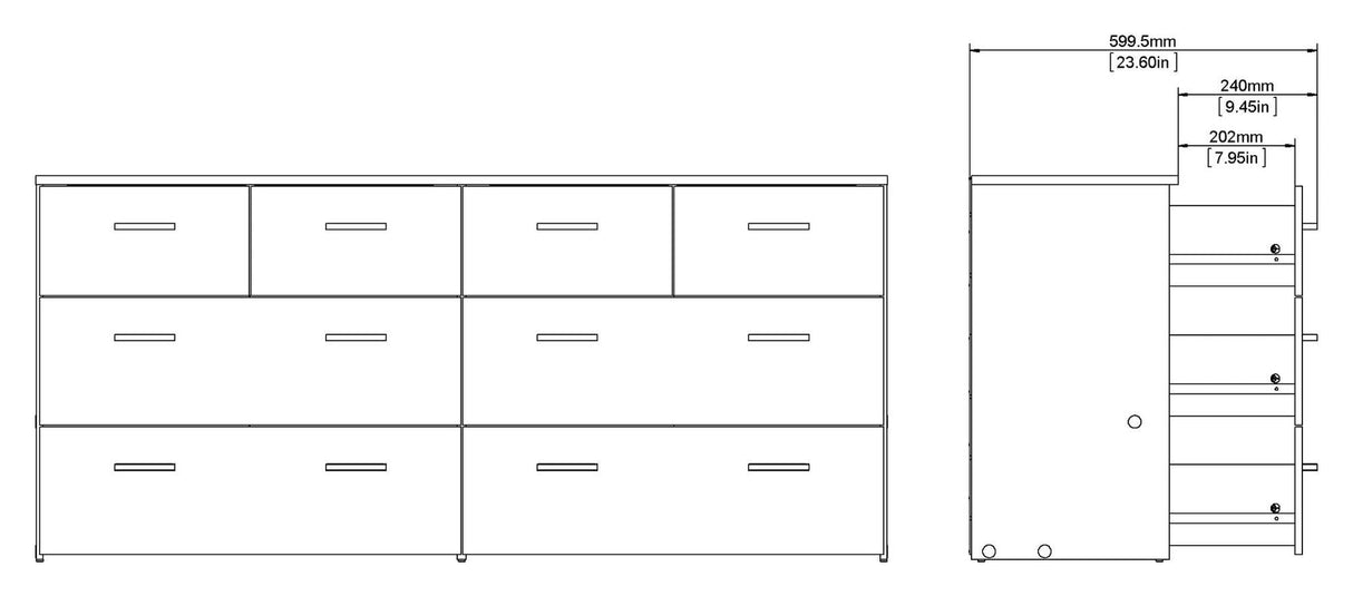 Space Chest 8 drawers, Oak-look