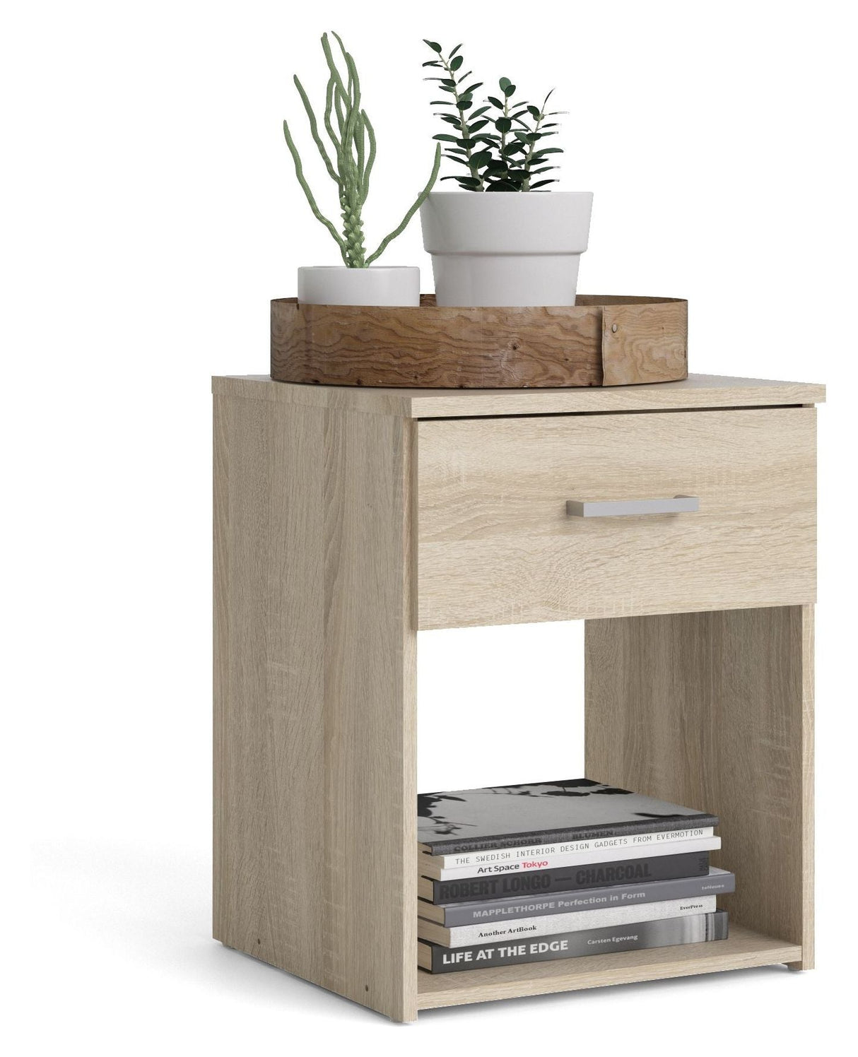 Space Nightstand, Oak-look