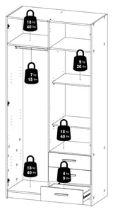 Sprint Wardrobe 200x98 - White