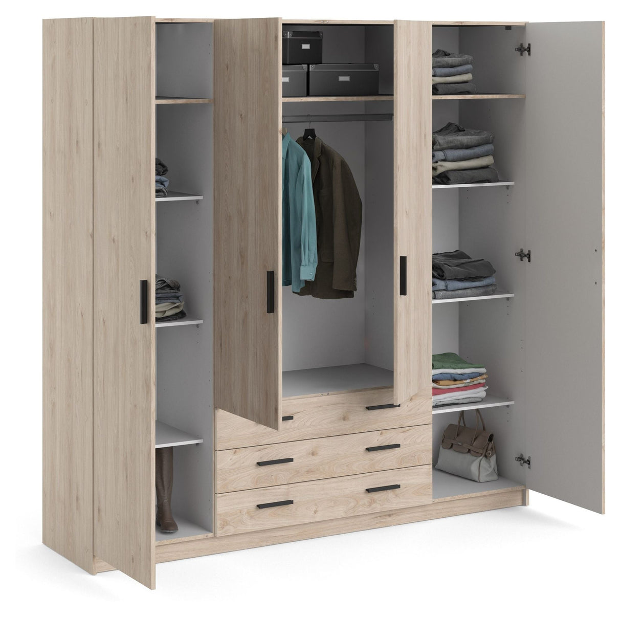 Sprint Wardrobe, Wooden look, B:195,5