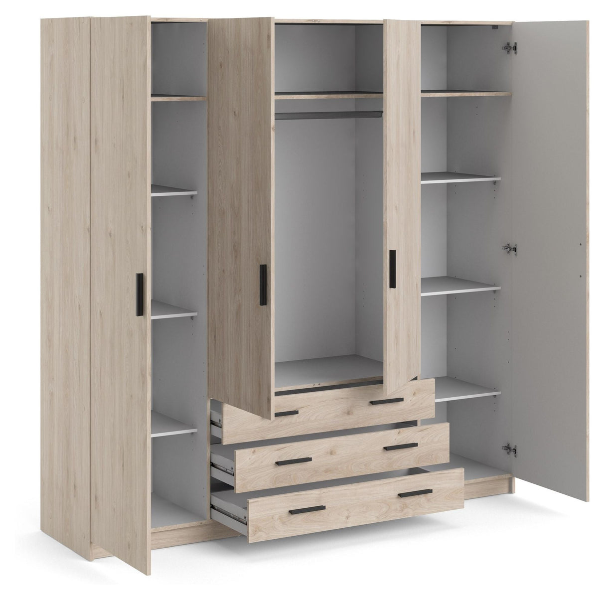 Sprint Wardrobe, Wooden look, B:195,5