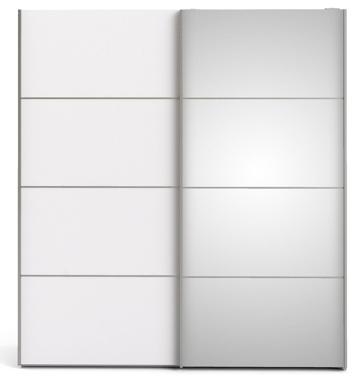 Verona Wardrobe w. 1 mirror door, White, B:182