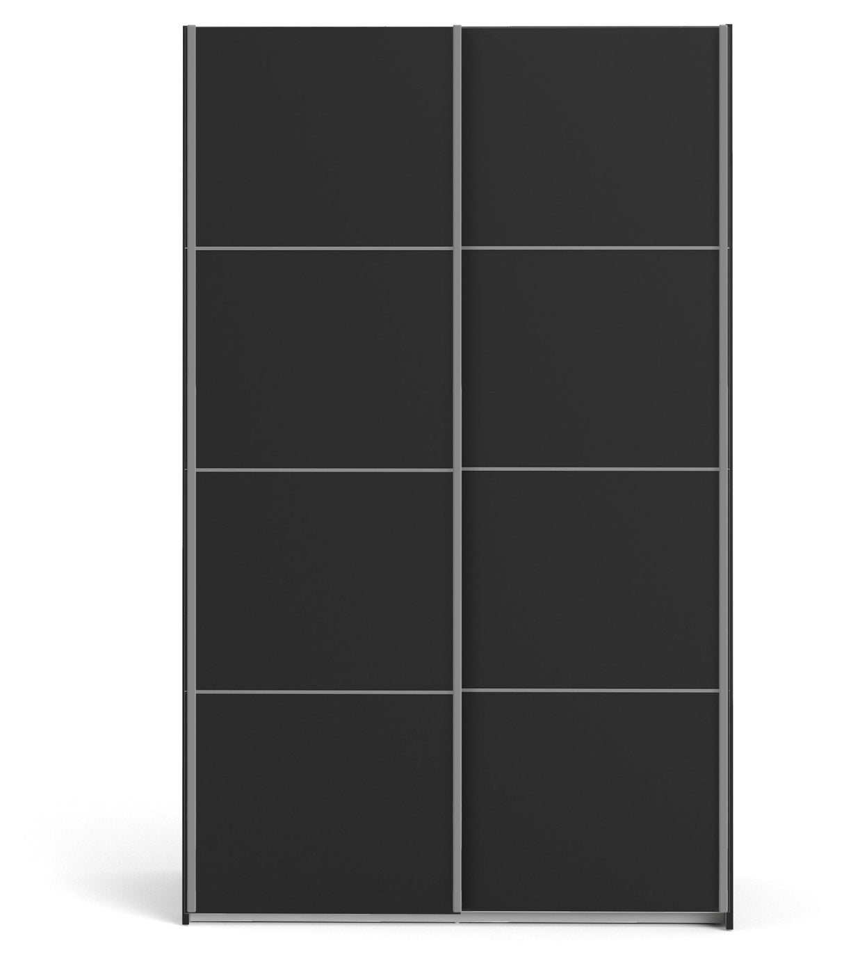 Verona Wardrobe w. sliding doors 8 panels - Mat Black B:122