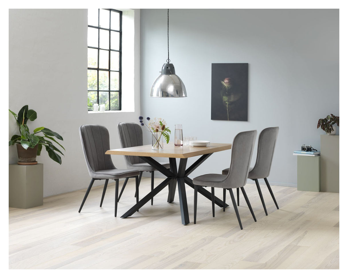 Helsinki Dining Table, 100x200, Oak veneer/Black