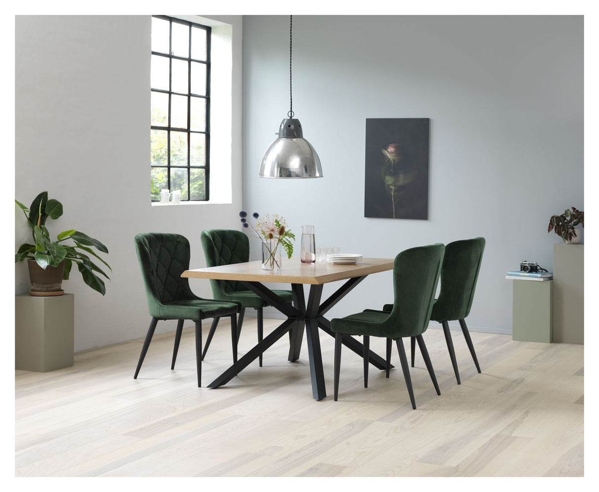 Helsinki Dining Table, 100x200, Oak veneer/Black