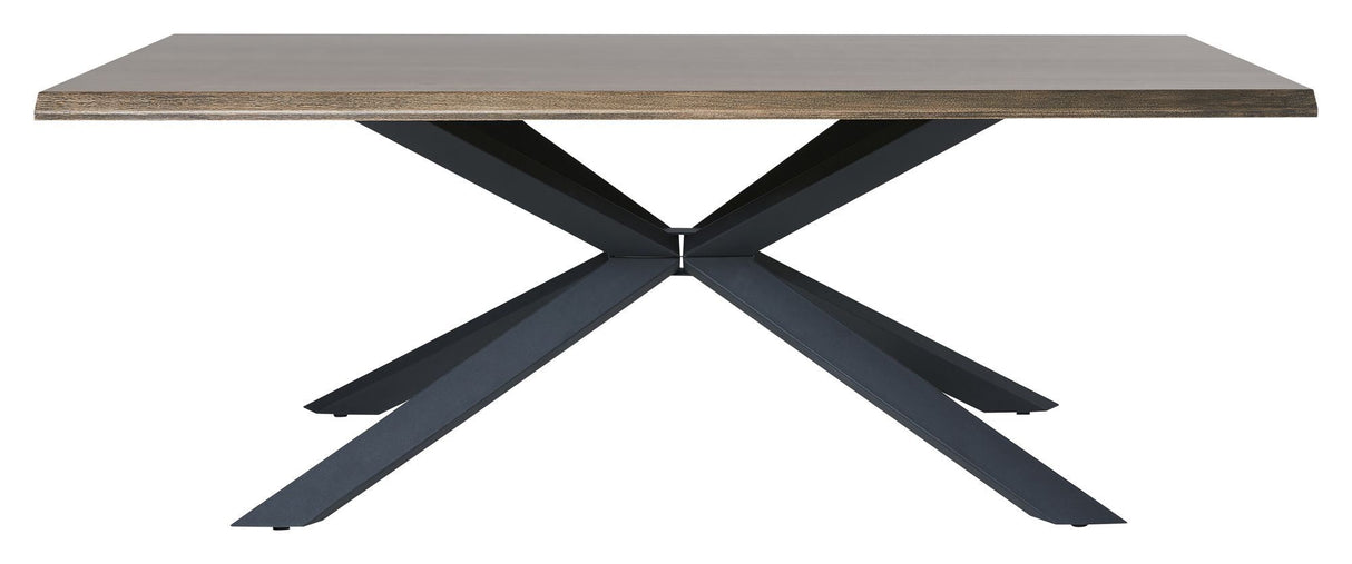 Helsinki Dining Table - Smoked Oak/Black Metal, 100x200