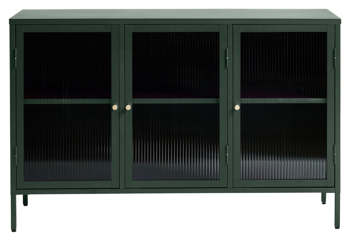 Bronco Sideboard, Green/Tempered glass