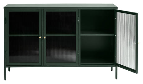 Bronco Sideboard, Green/Tempered glass