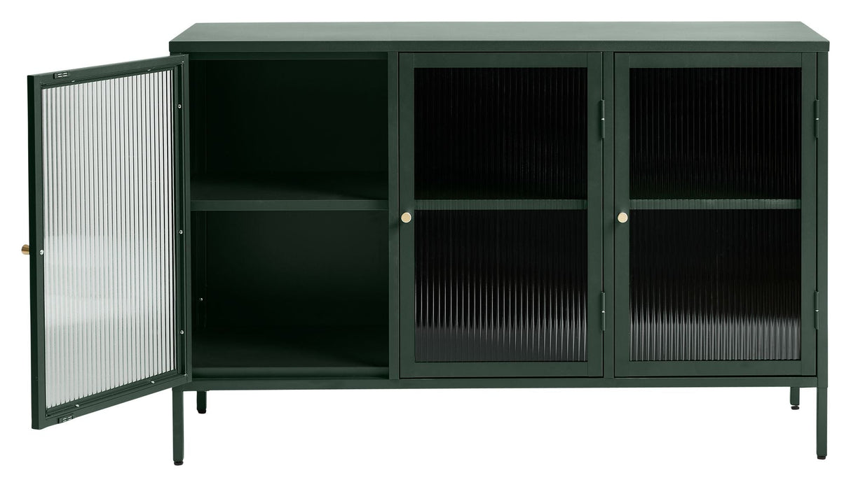 Bronco Sideboard, Green/Tempered glass