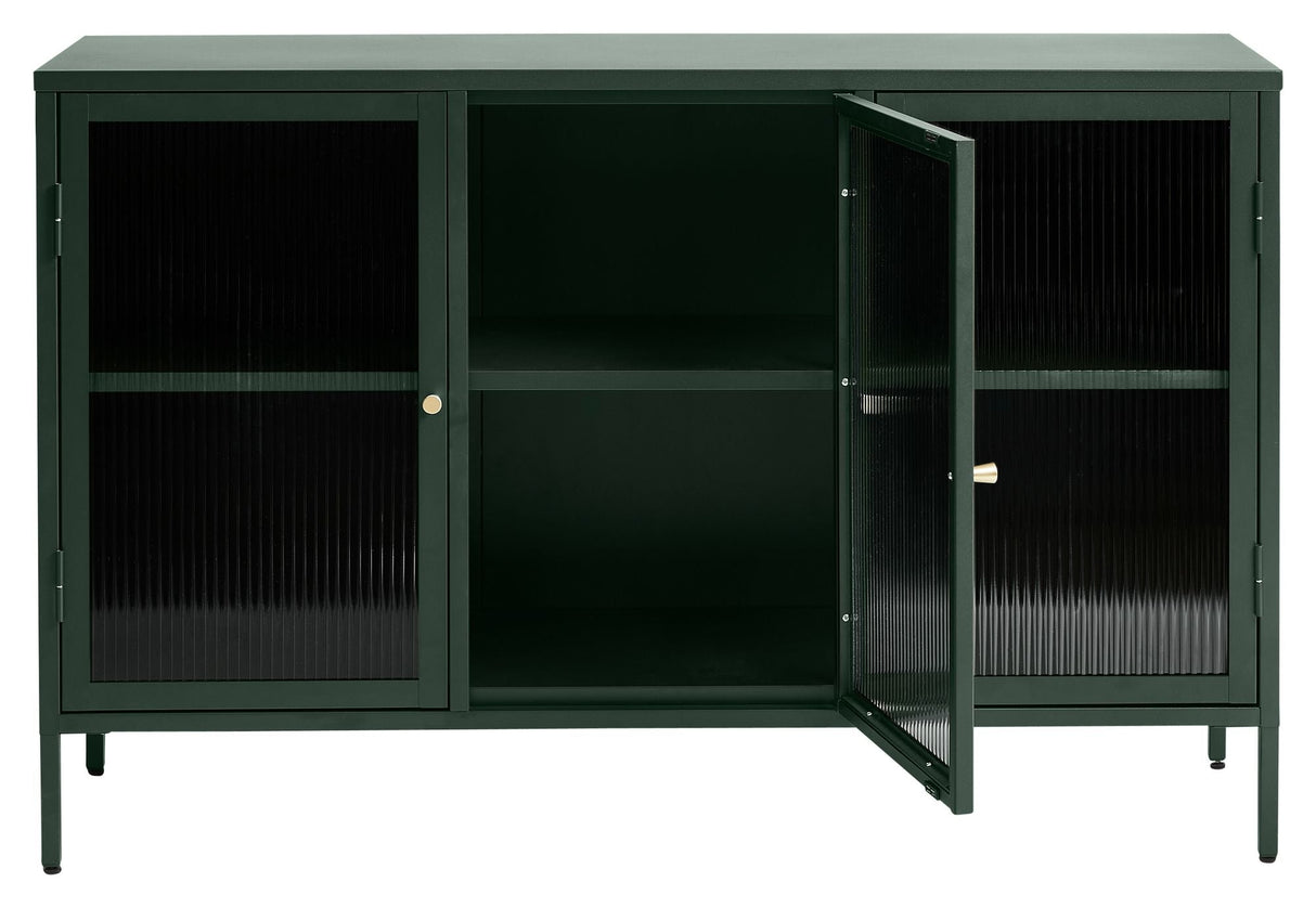 Bronco Sideboard, Green/Tempered glass