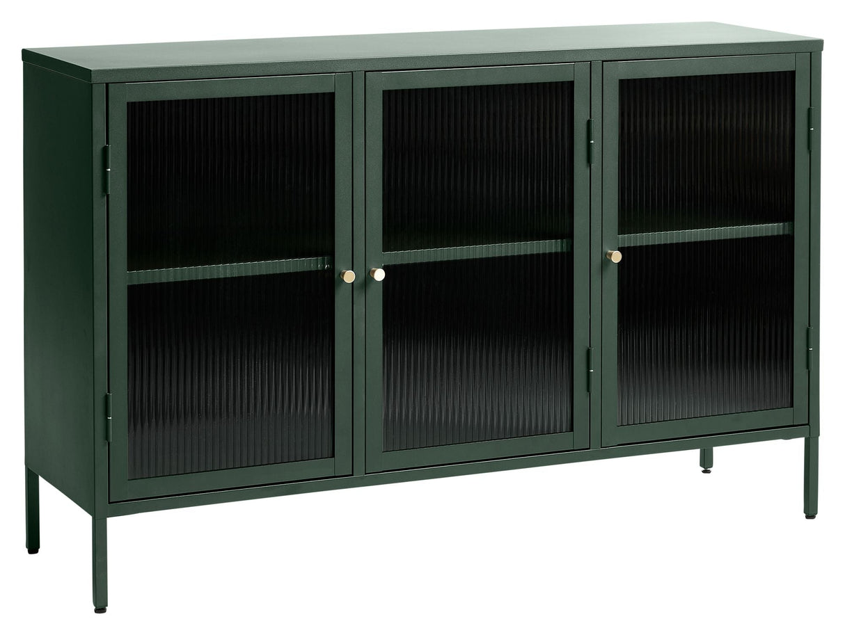 Bronco Sideboard, Green/Tempered glass