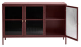 Bronco Sideboard, Wine red/Tempered glass