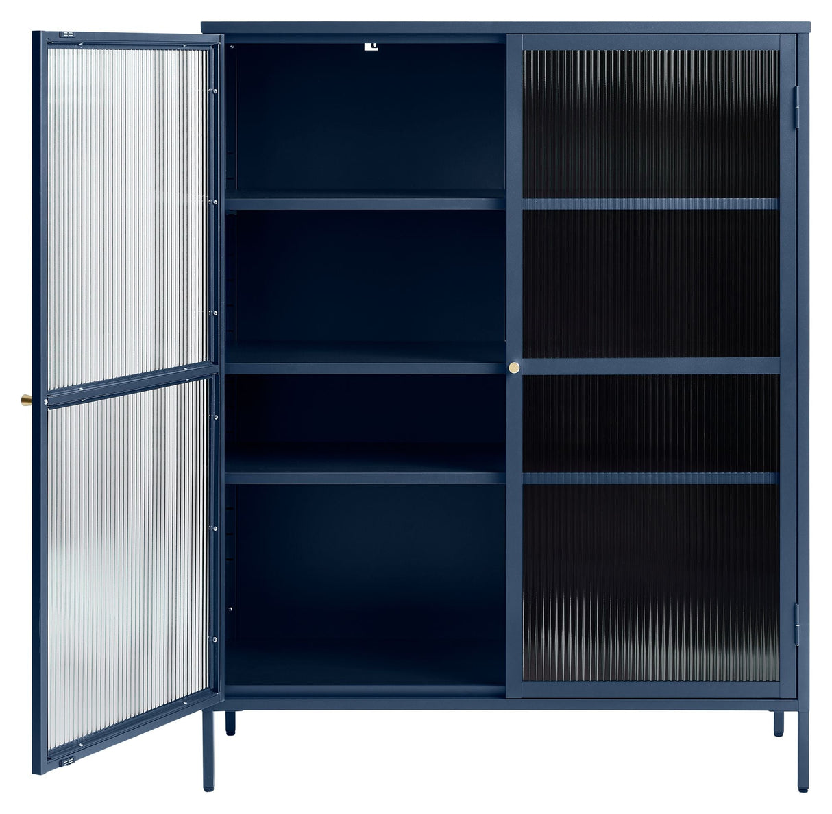 Bronco Wine Cabinet, Blue/Tempered Glass